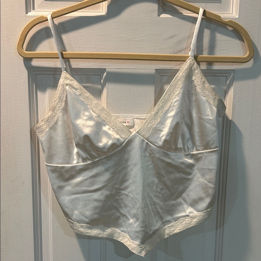 Better Be Shimmering White Satin Chemise